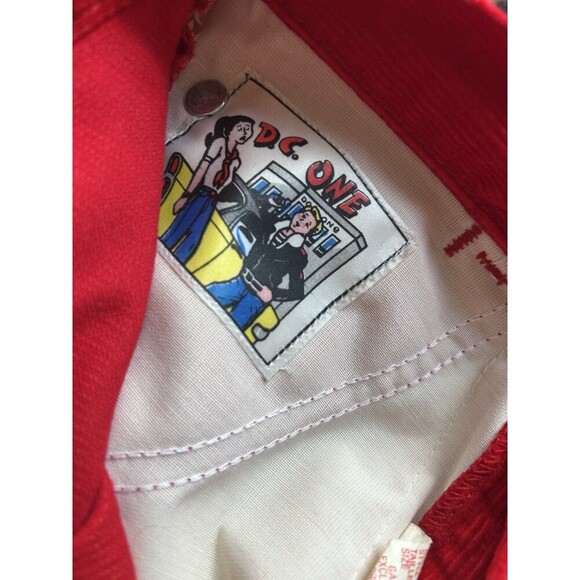 Vintage D.C. One Red Corduroy Sailor Boy Scout Gold Button Capri Pant  Sz 29 - Picture 6 of 7